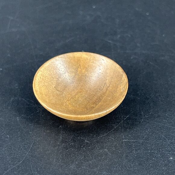 Dollhouse Miniature Artist M Hunt Walnut Wood Bowl New Zealand Signed Handmade - Picture 2 of 9